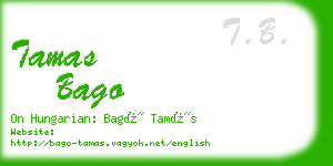 tamas bago business card